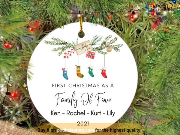 Personalized Family Of Four New Ornament, Custom Family Ornaments