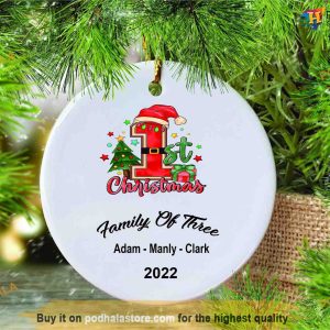 Personalized Family Of Three Custom Ornament, Family Christmas Ornaments