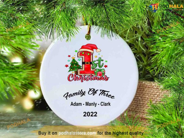 Personalized Family Of Three Custom Ornament, Family Christmas Ornaments