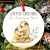 Personalized Family of Three Sloth Ornament, First Christmas Ornament Together