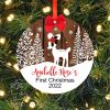Personalized Fawn Ornament, Baby's First Christmas