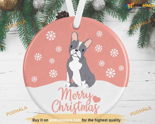 Personalized Festive Boston Terrier Ornament, Perfect Dog Lover Memorial Gift