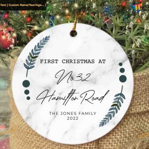 Personalized First Christmas Address Ornament Keepsake