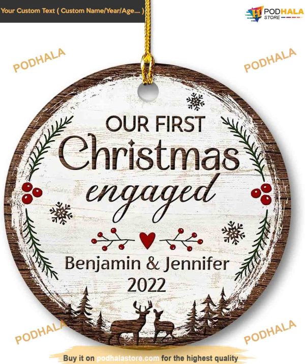 Personalized First Christmas Ornament Engaged Ornament, Creative Christmas Ornament Gifts
