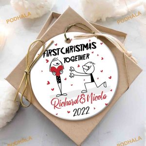 Personalized First Christmas Together 2023, Anniversary Christmas Ornament