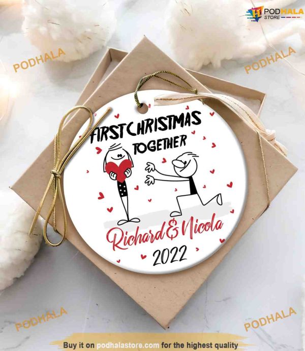 Personalized First Christmas Together 2023, Anniversary Christmas Ornament
