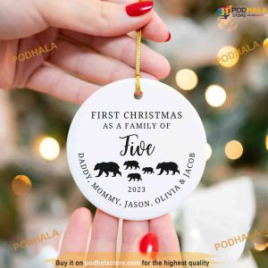 Personalized First Christmas as a Family 2023 New Baby Ornament Family Tree Decoration 3