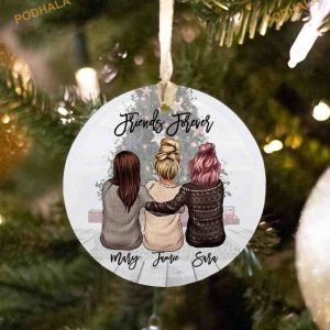 Personalized Friends Ornament, Best Friend Xmas Ornament