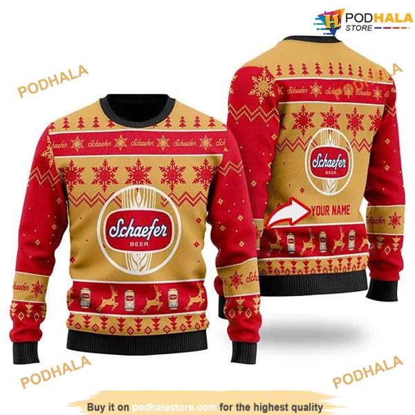 Personalized Funny Schaefer Beer Family Ugly Christmas Sweater