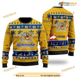 Personalized Funny Weihenstephan Beer Christmas 3D Family Ugly Christmas Sweater
