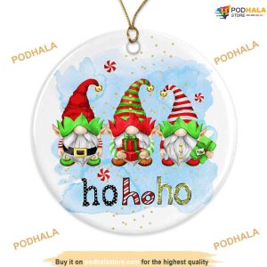 Personalized Gnome Ho Ho Ho Christmas Ornament, Custom Family Christmas Ornaments