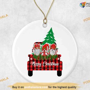 Personalized Gnomes Ceramic Ornament, Family Christmas Tree Ornaments