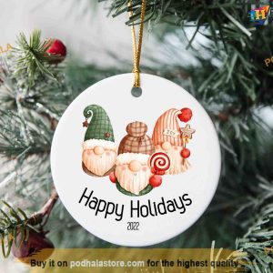 Personalized Gnomes Christmas Garden Ornament, Custom Family Ornaments