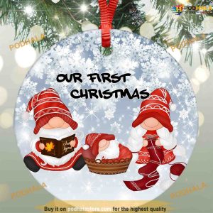 Personalized Gnomes First Christmas Family Ornament, Family Tree Decoration