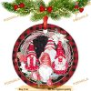 Personalized Gnomes Xmas Ceramic Ornament, Family Christmas Tree Ornaments
