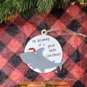 Personalized Great White Shark Name Ornament, Personalized Family Ornaments