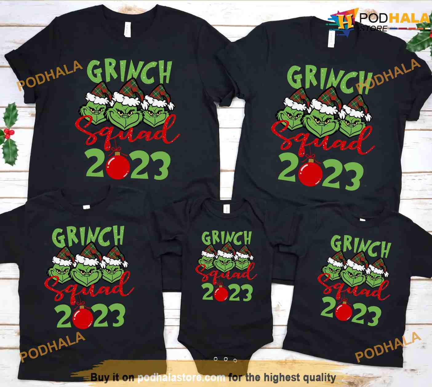 Grinch Casual Print Custom Family Shirt Christmas Tee Shirt for Women Men  Kid Toddler Baby Plus Size XS-5XL 