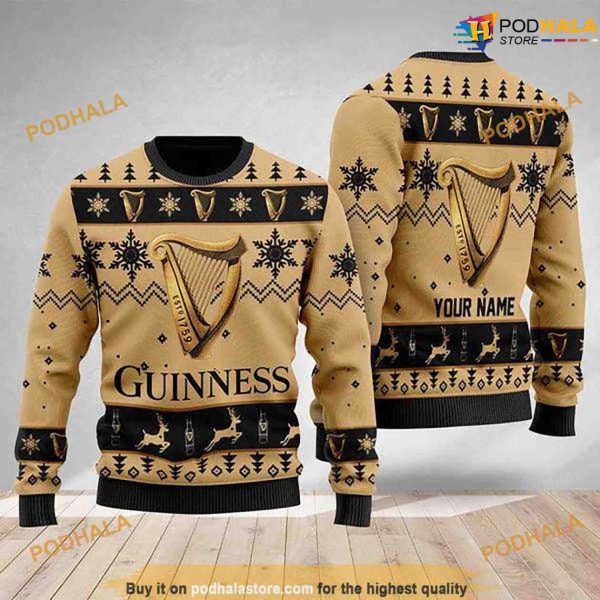 Personalized Guinness Beer Christmas Family Ugly Christmas Sweater
