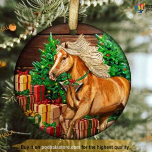 Personalized Haflinger Horse Christmas Ornament, Family Christmas Tree Ornaments