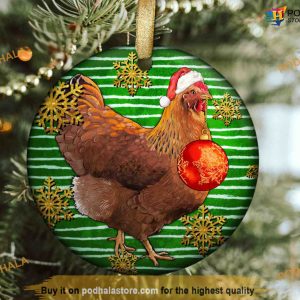 Personalized Hampshire Chicken Christmas Ornament, Family Tree Decoration