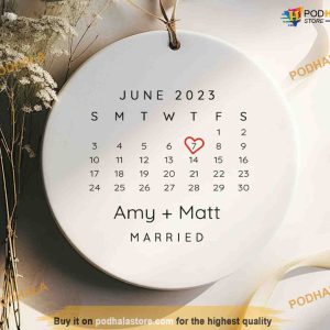 Personalized Heart Calendar Ornament Wedding Date Married Ornament Wedding Gift 2
