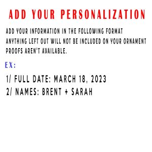 Personalized Heart Calendar Ornament, Wedding Date Married Ornament, Wedding Gift NOTE