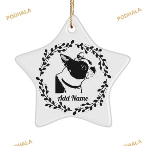 Personalized Holiday Gift, Personalized Boston Terrier Christmas Ornament