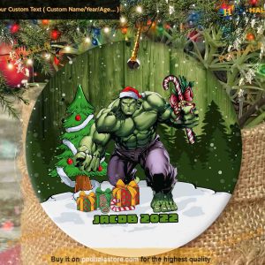 Personalized Hulk Ornament, Family Christmas Tree Ornaments