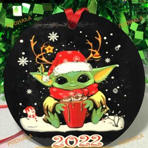 Personalized Inspired Baby Yoda 2023 Ornament, Star Wars Christmas Decor