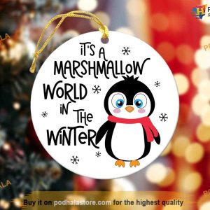 Personalized Marshmallow World Penguin Ornament, Funny Christmas Ornaments