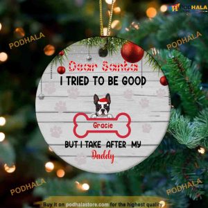 Personalized Memorial Boston Terrier Ornament, Perfect Christmas Gift for Dog Lovers