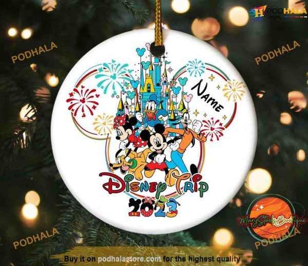 Personalized Mickey Ear Family 2023 Trip, Disneyland Christmas Ornaments