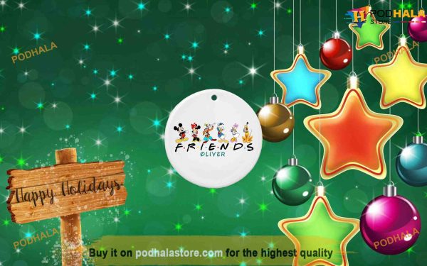 Personalized Mickey and Friends Ceramic, Disney Christmas Ornaments