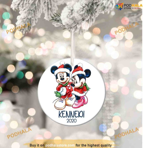 Personalized Mickey and Minnie, Disney Christmas Tree Ornaments