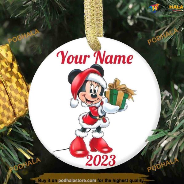 Personalized Minnie Christmas Day, Disneyland Christmas Ornaments