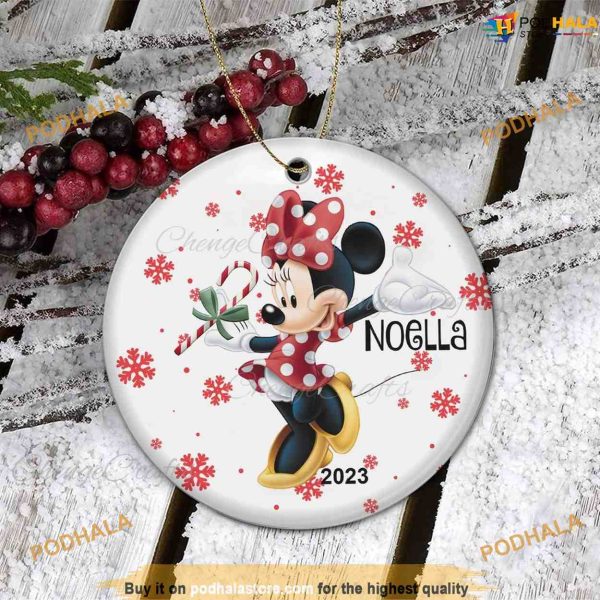 Personalized Minnie Mouse Kids, Disneyland Christmas Ornaments