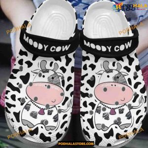 Personalized Moody Cow Clog Cow Print Crocs Shoes