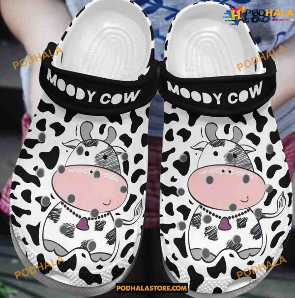 Personalized Moody Cow Clog Cow Print Crocs Shoes