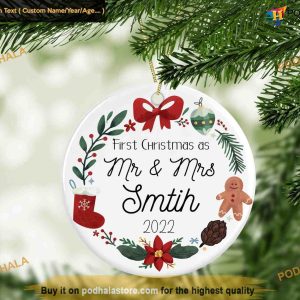 Personalized Mr. Mrs First Christmas Ornament, Couple Ornament Keepsake