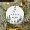 Personalized Mr and Mrs First Christmas Ornament, Celebratory Ornament Decor