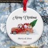Personalized Name Year Santa's Tree Ornament, Friends Christmas Ornaments