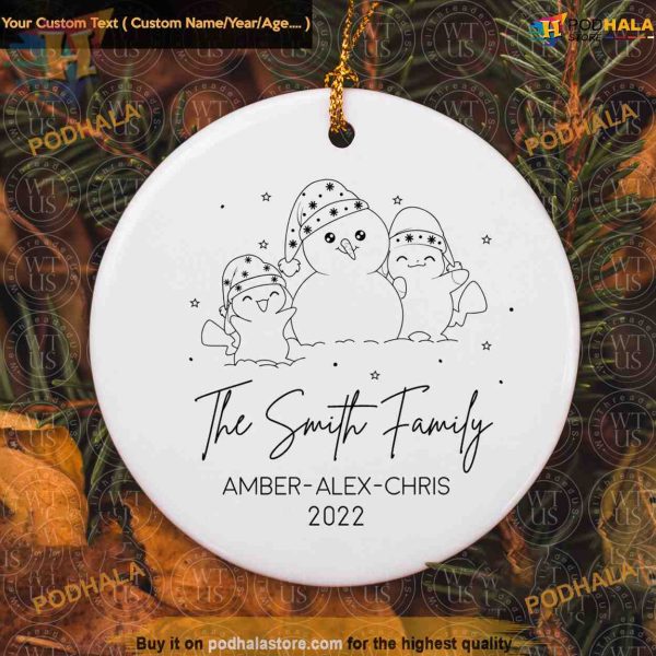 Personalized Name and Year Family Christmas Ornament, Xmas Gift Ideas