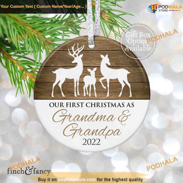 Personalized New Grandparents Pregnancy Announcement, Special Ornament