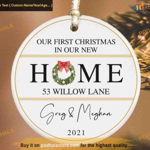 Personalized New Home Ceramic Ornament, House Address Display