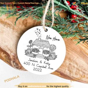 Personalized New Home House Warming Christmas Ornament, Personalized Family Tree Decor