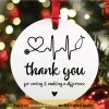 Personalized Nurse Thank You Stethoscope Ornament, Custom Family Ornaments