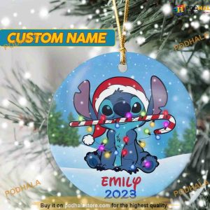 Personalized Ornament Adorable Dog 2023, Customized Stitch Christmas Tree