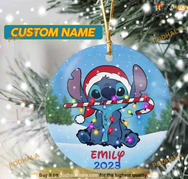Personalized Ornament Adorable Dog 2023, Customized Stitch Christmas Tree