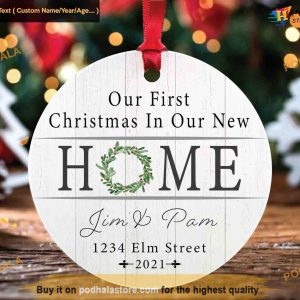 Personalized Our Home's Wreath Ornament, First Christmas Ornament Together Ornament