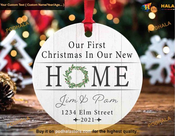 Personalized Our Home’s Wreath Ornament, First Christmas Ornament Together Ornament